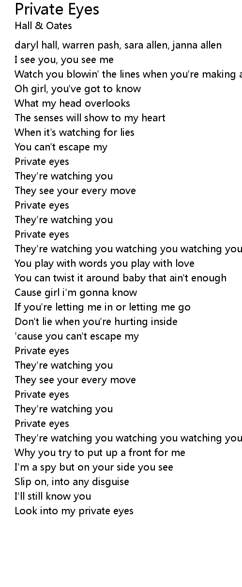 Private Eyes Lyrics Follow Lyrics