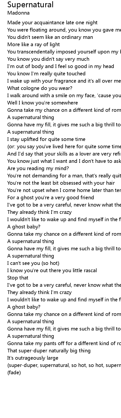 Supernatural Lyrics - Follow Lyrics