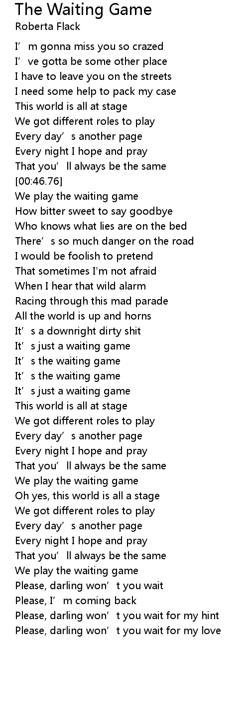 The Waiting Game Lyrics Follow Lyrics