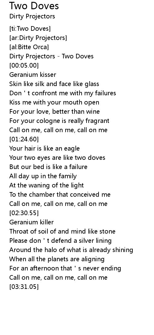 Two Doves Lyrics Follow Lyrics