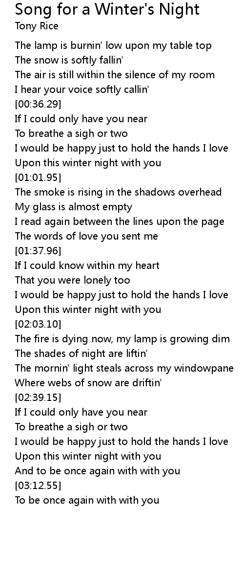 Download Song For A Winter S Night Lyrics Follow Lyrics