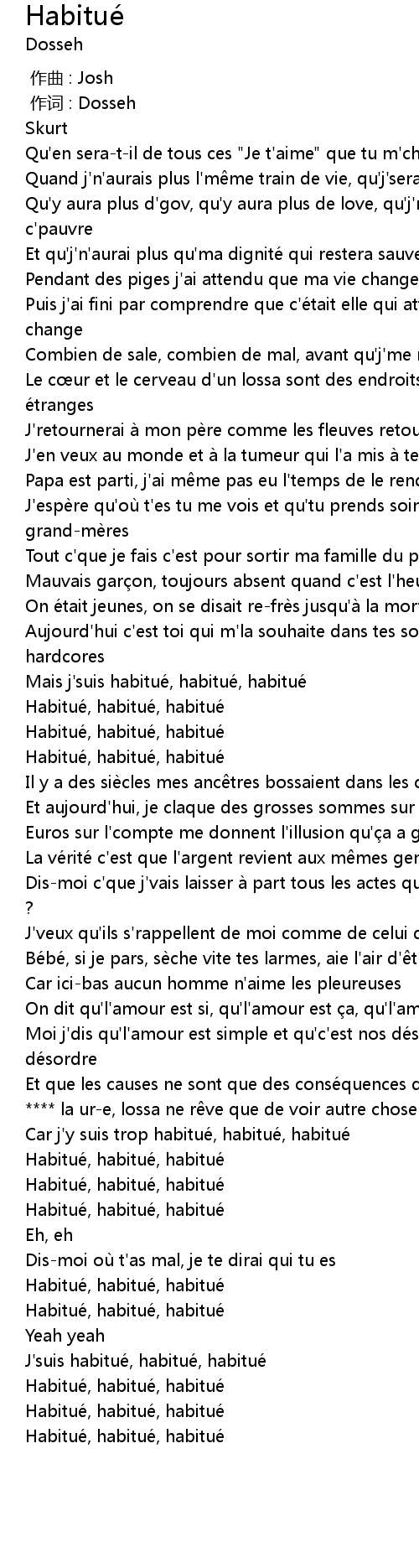 Habitue Habitue Lyrics Follow Lyrics