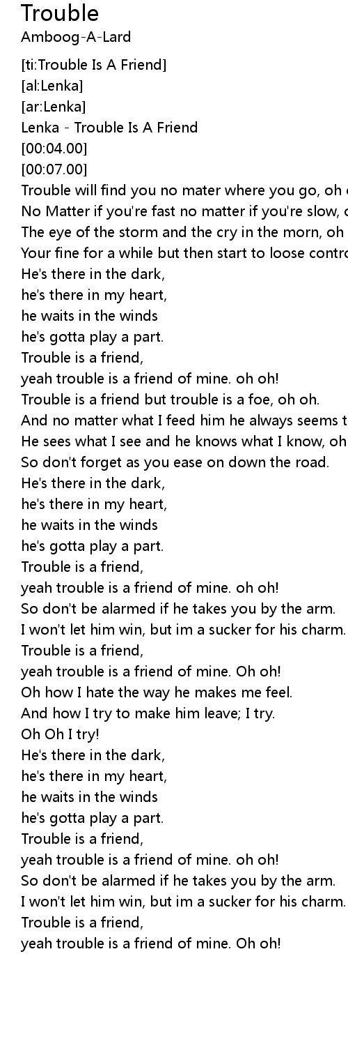 Trouble Lyrics Follow Lyrics