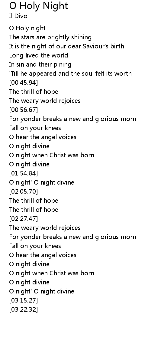 O Holy Night Lyrics Follow Lyrics