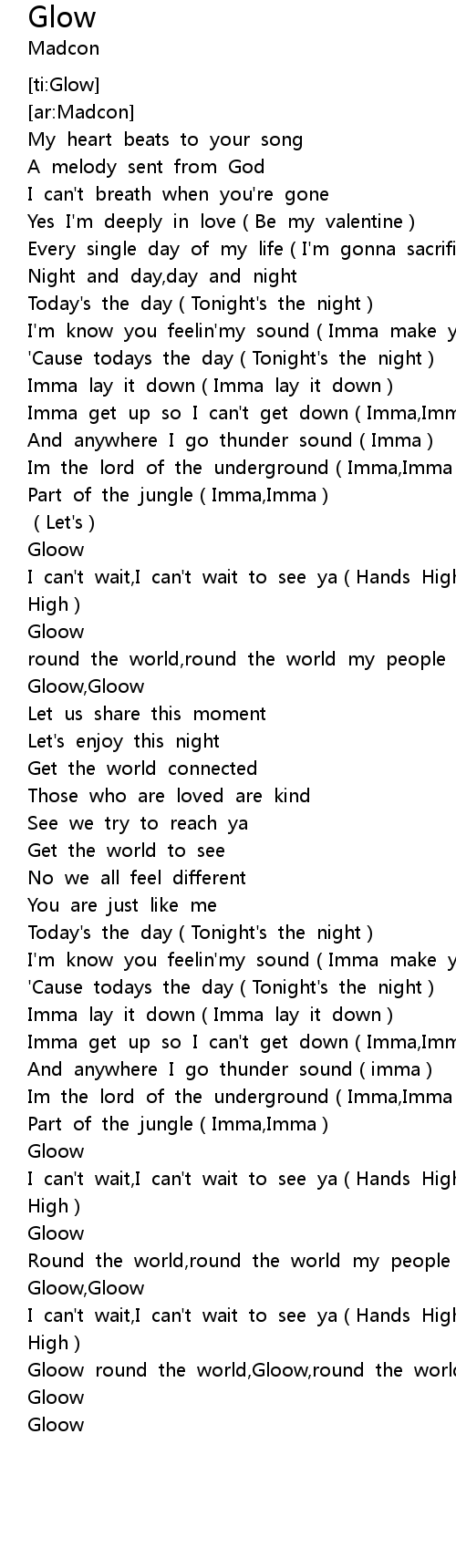 Glow Lyrics Follow Lyrics