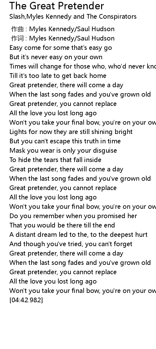 The Great Pretender Lyrics Follow Lyrics