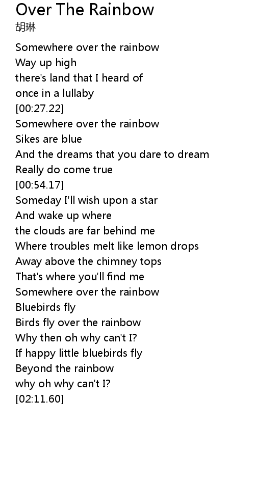somewhere over the rainbow Connie talbot lyrics 