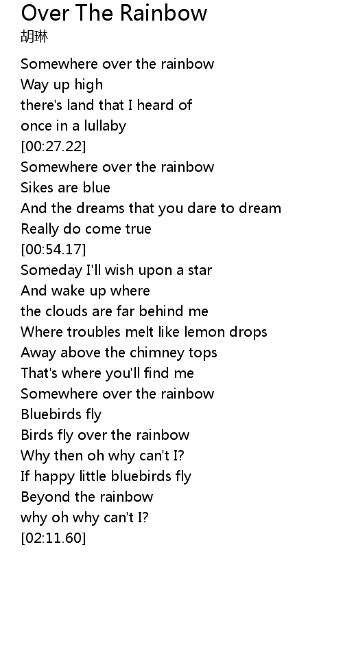 Connie Talbot – Somewhere Over The Rainbow Lyrics