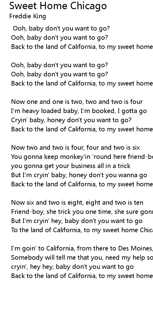 sweet home chicago lyrics        
        <figure class=