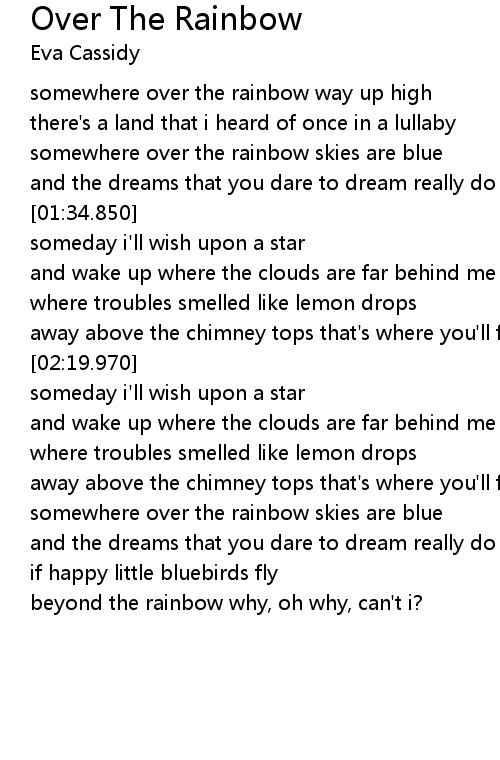 Over The Rainbow Lyrics Follow Lyrics