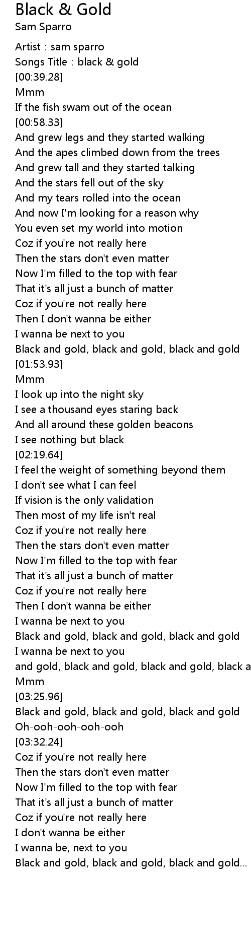 Black Gold Lyrics Follow Lyrics