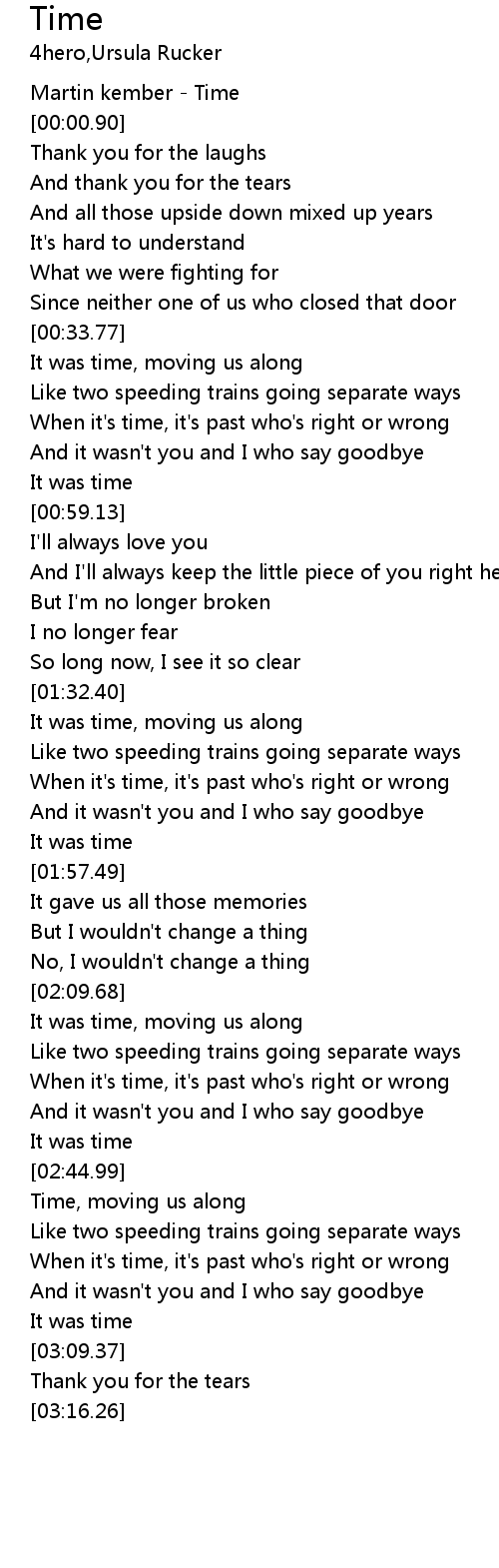 Time Lyrics Follow Lyrics