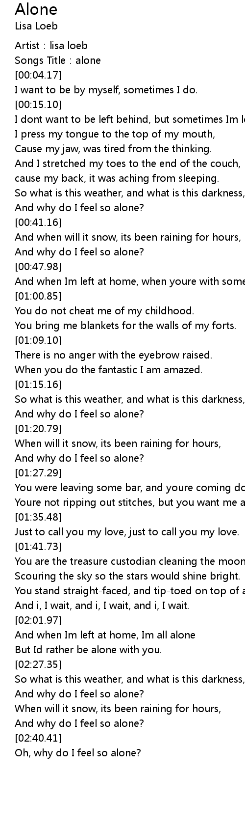 Alone Lyrics Follow Lyrics