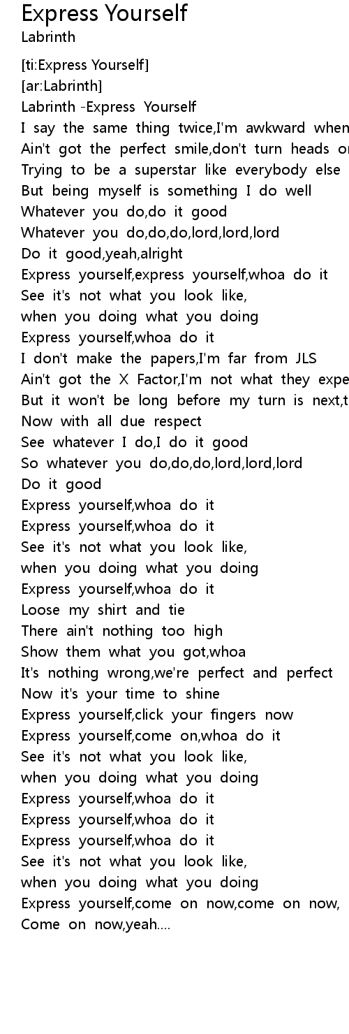 Express Yourself Lyrics - Follow Lyrics