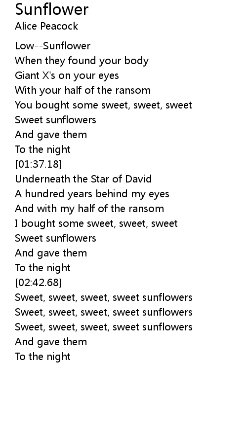 Sunflower Lyrics Follow Lyrics