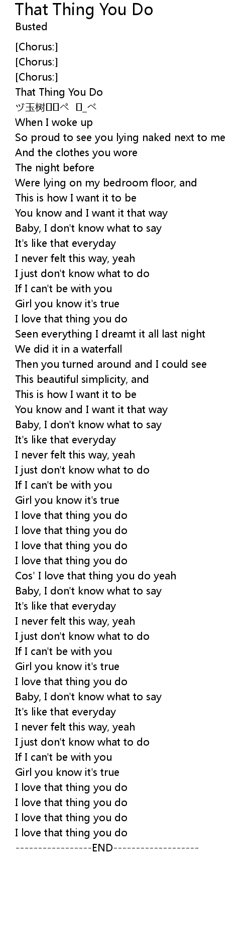 That Thing You Do Lyrics Follow Lyrics