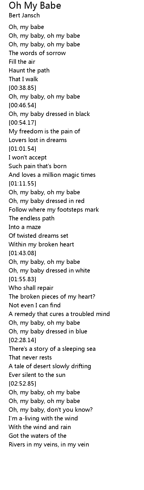 Oh My Babe Lyrics Follow Lyrics