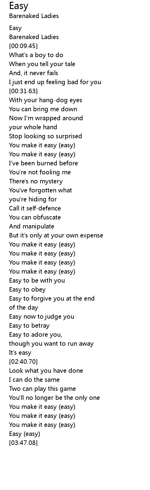 Easy Lyrics Follow Lyrics