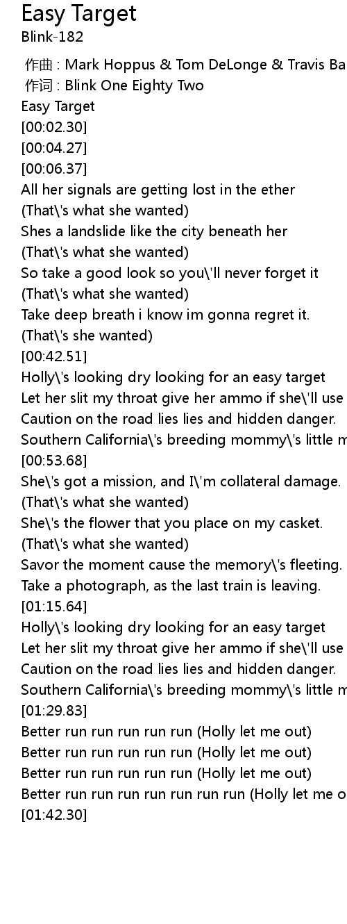 Easy Target Lyrics