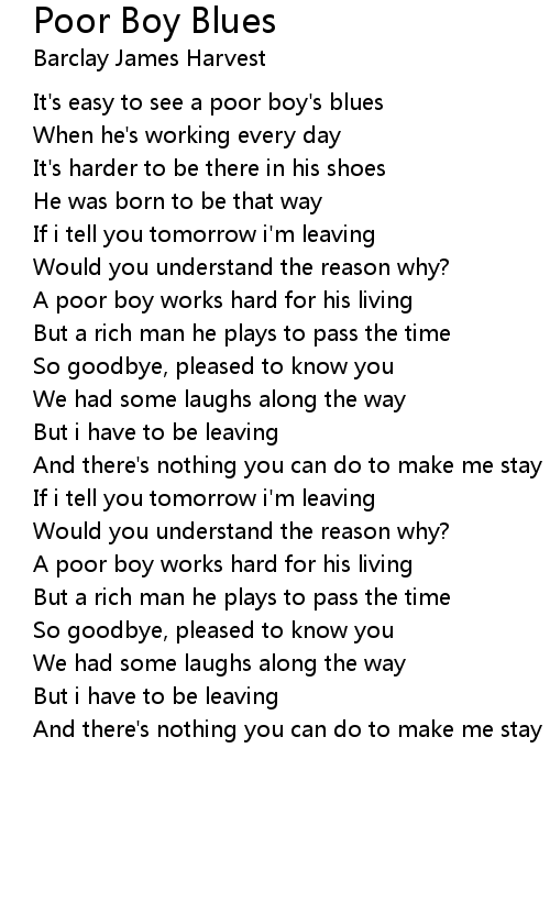 Poor Boy Blues Lyrics Follow Lyrics 3388