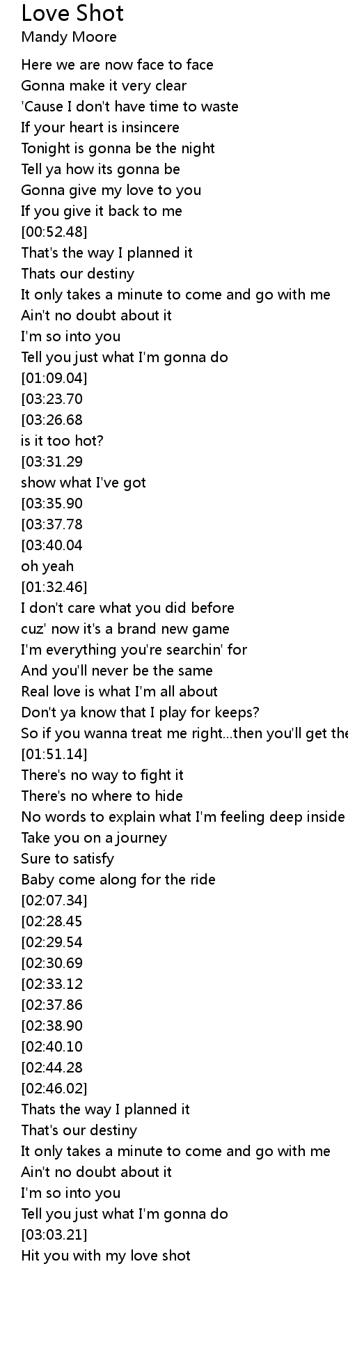 Love Shot Lyrics Follow Lyrics