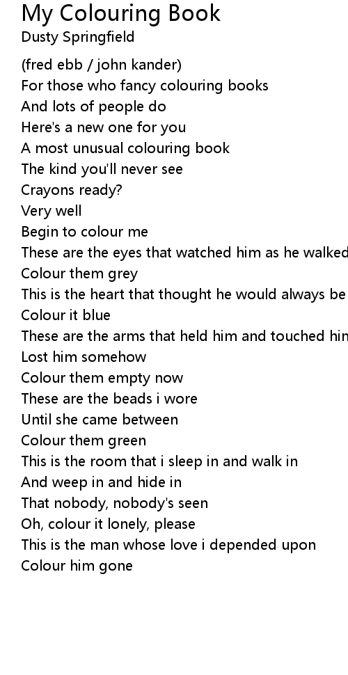 My Colouring Book Lyrics Follow Lyrics