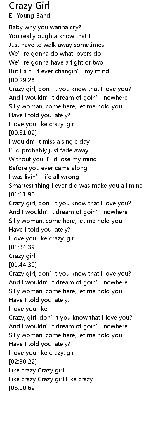 Crazy Girl Lyrics Follow Lyrics