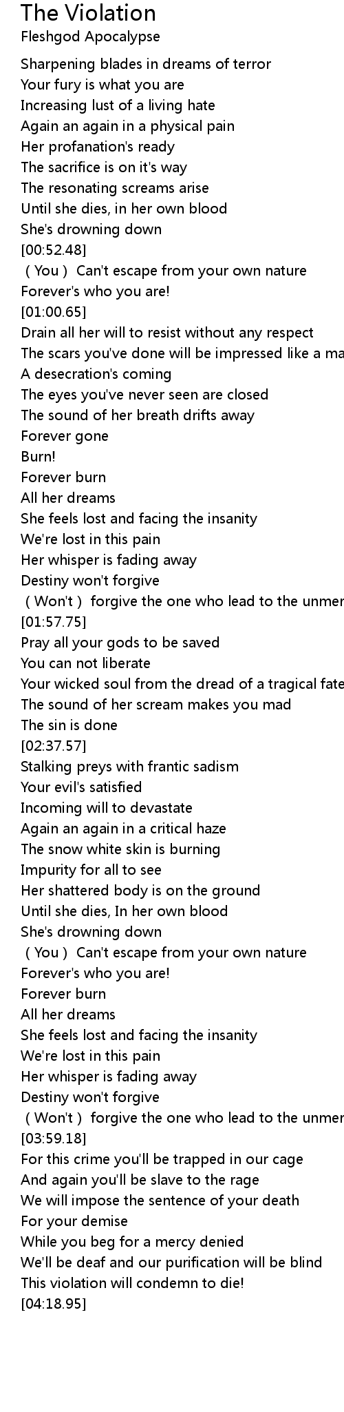 The Violation Lyrics - Follow Lyrics