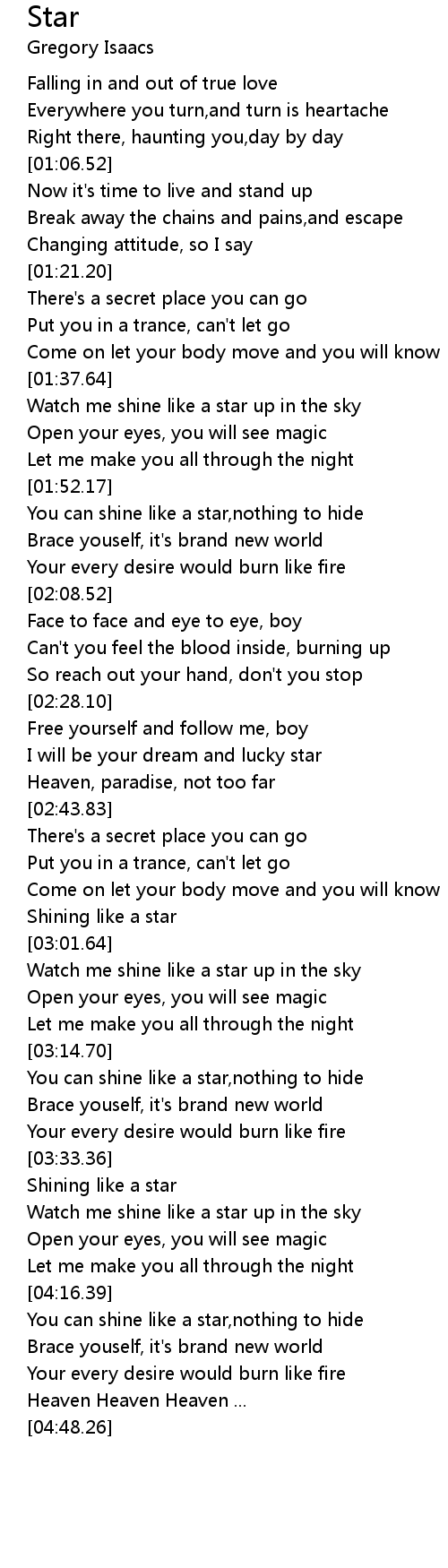 Star Lyrics Follow Lyrics