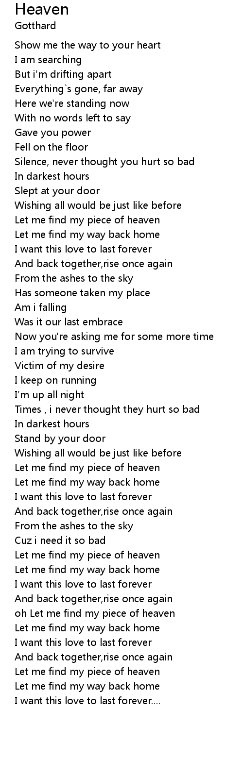 Heaven lyrics