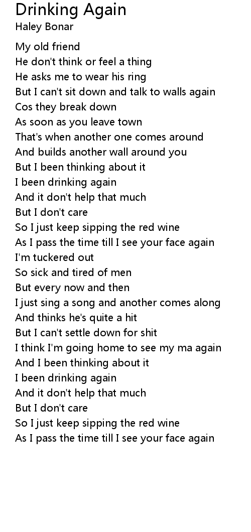 Drinking Again Lyrics - Follow Lyrics