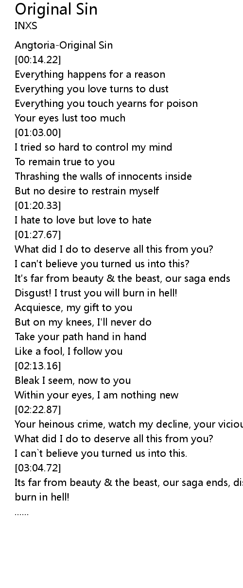 Original Sin Lyrics Follow Lyrics 8128