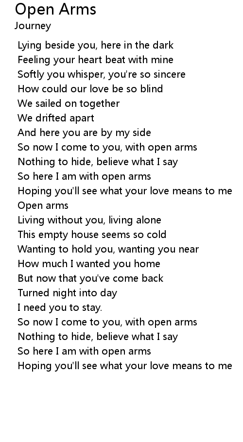 Open Arms - song and lyrics by Journey