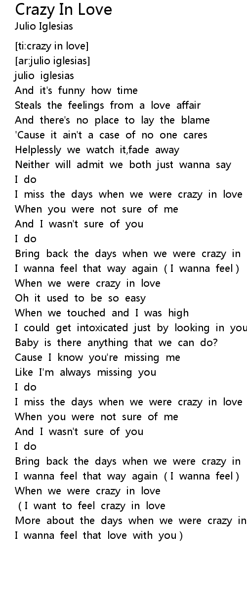 Crazy In Love Lyrics Follow Lyrics