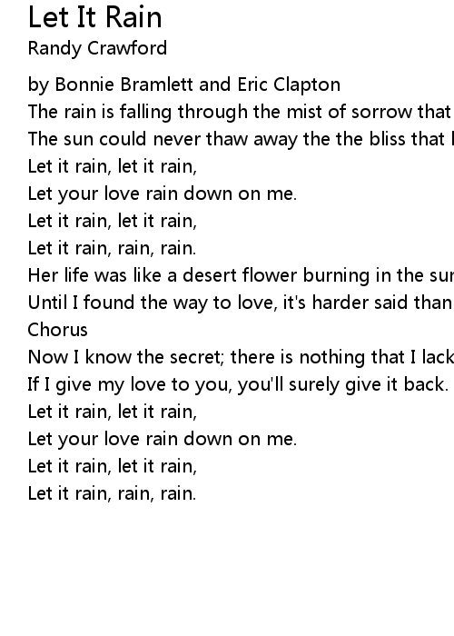 Let It Rain Lyrics Follow Lyrics