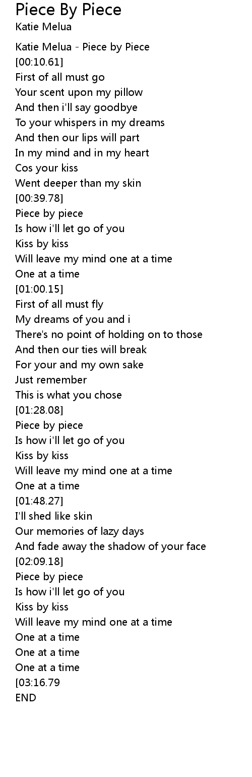 Katie Melua - Piece By Piece Lyrics