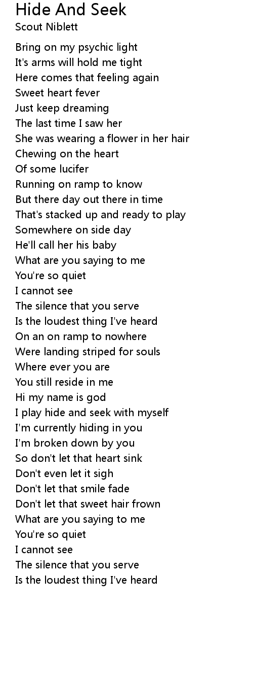 Hide And Seek Lyrics - Follow Lyrics