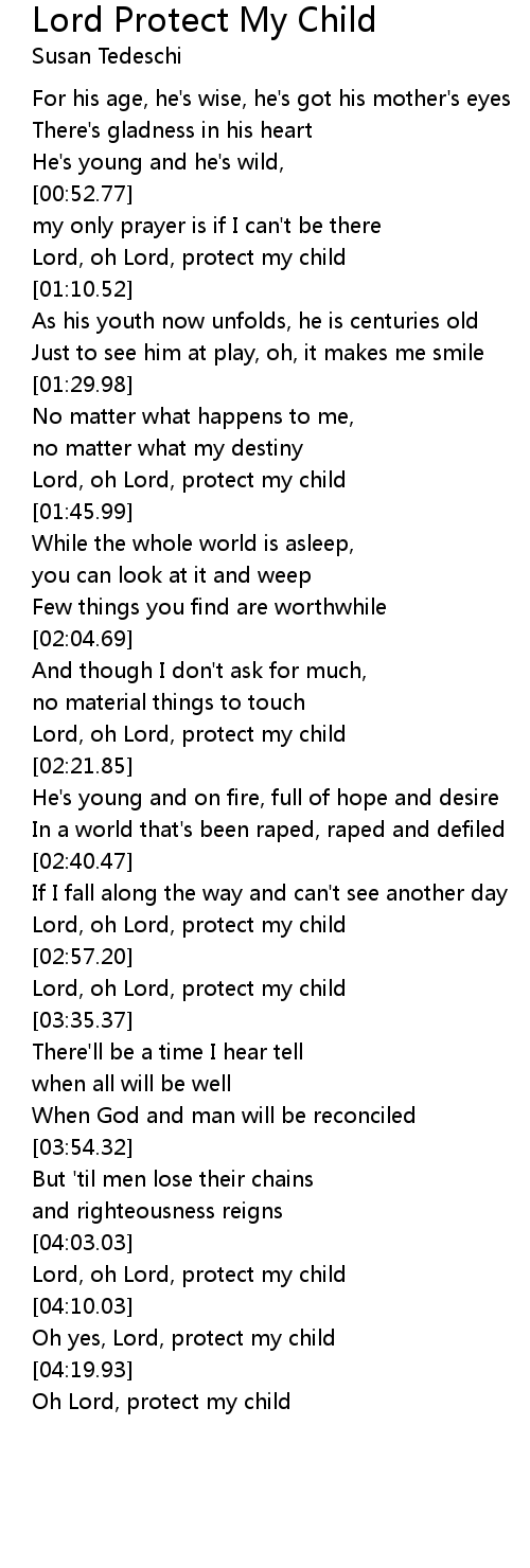 Lord Protect My Child Lyrics Follow Lyrics