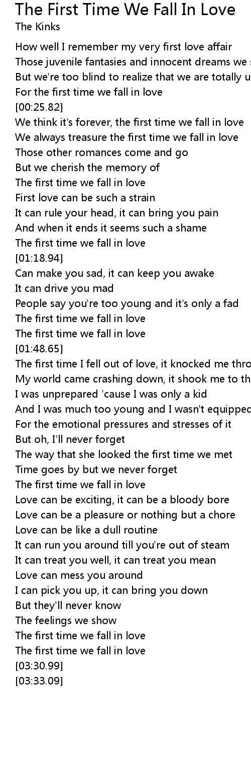 The First Time We Fall In Love Lyrics Follow Lyrics