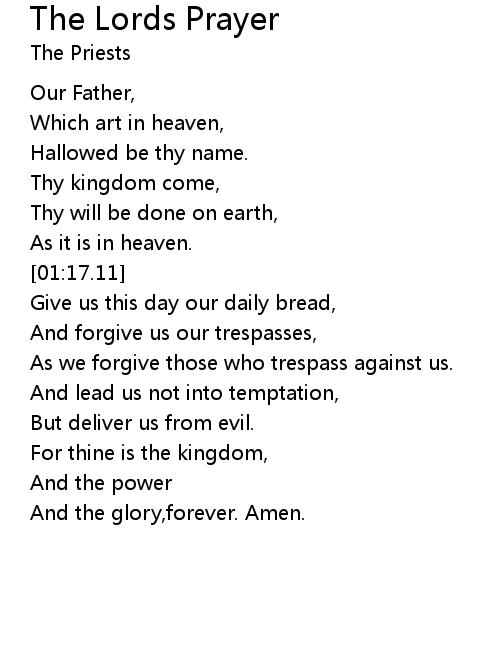 The Lords Prayer Lyrics - Follow Lyrics