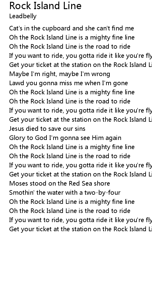 Rock Island Line Lyrics - Follow Lyrics