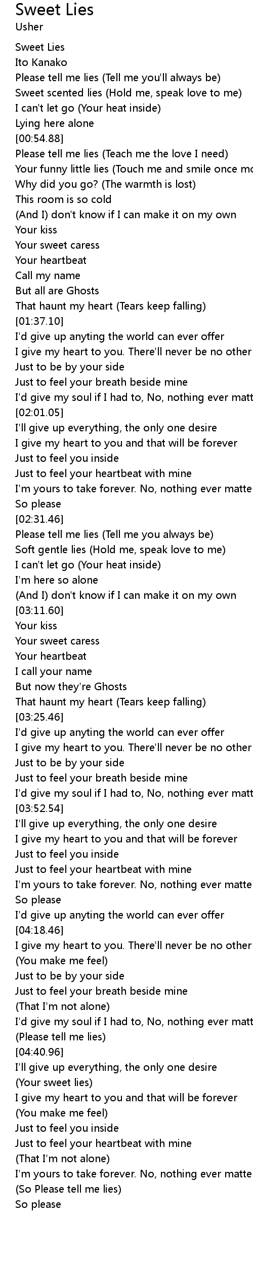 Sweet Lies Lyrics Follow Lyrics