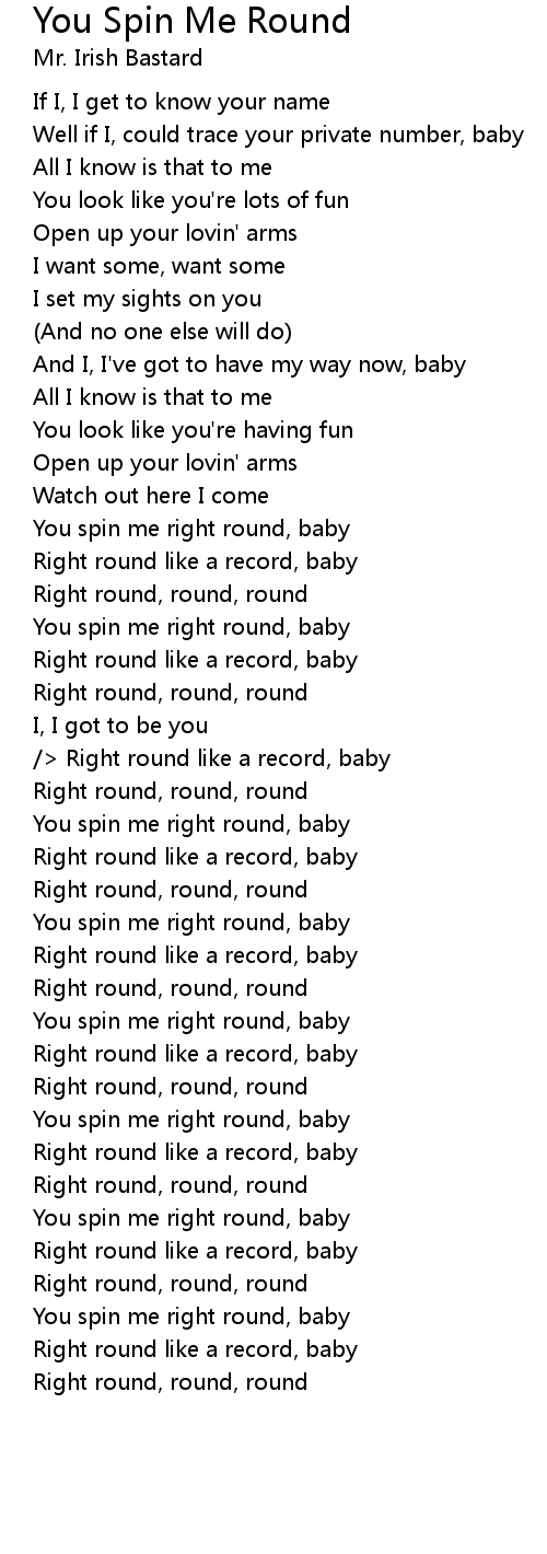 You Spin Me Round Lyrics - Follow Lyrics