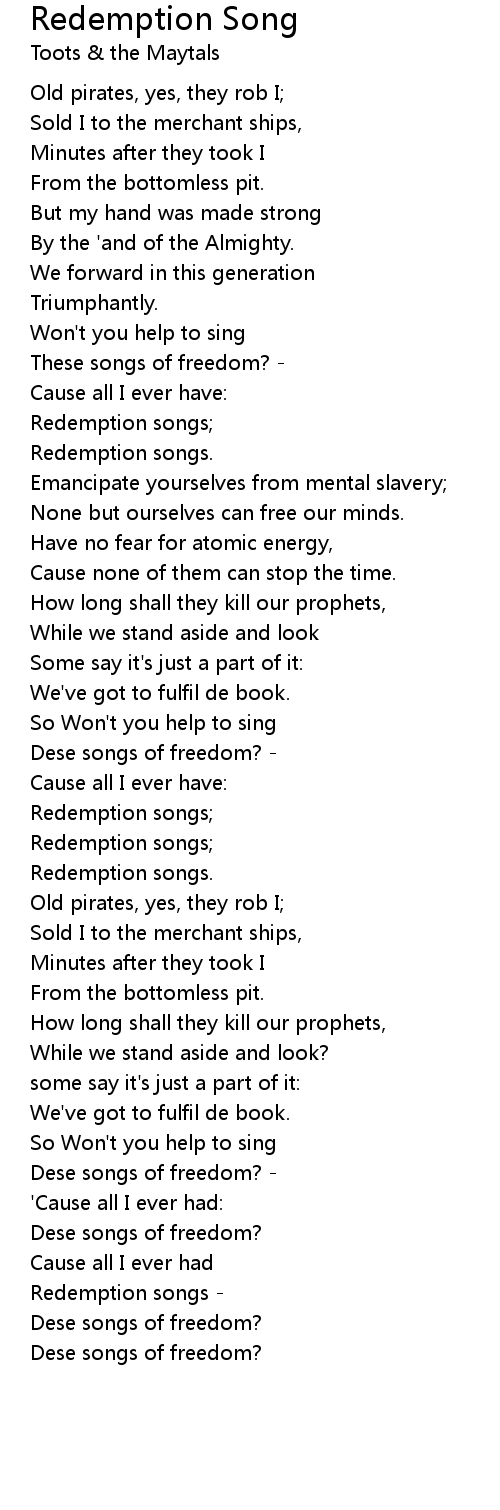 Redemption Song Lyrics