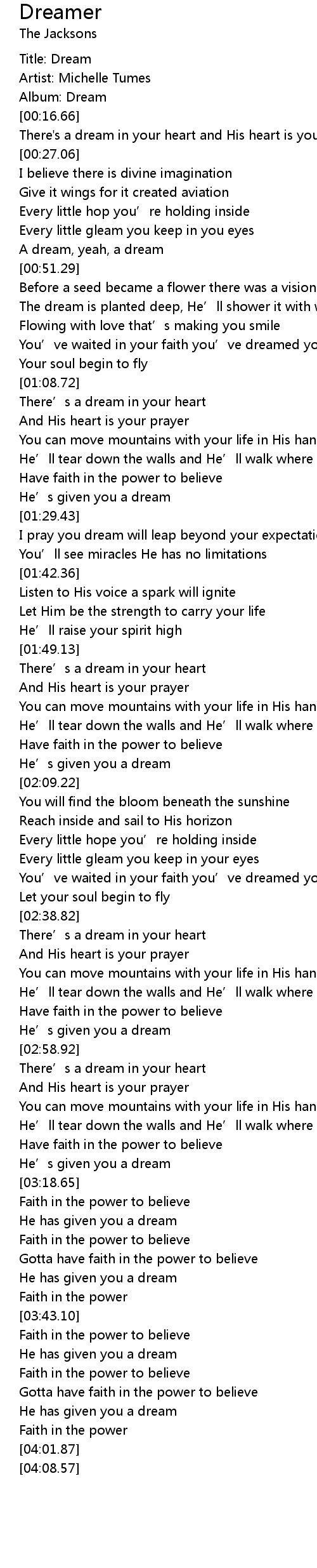 Dreamer Lyrics Follow Lyrics