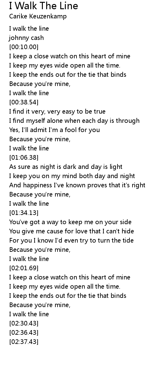 walk the line lyrics