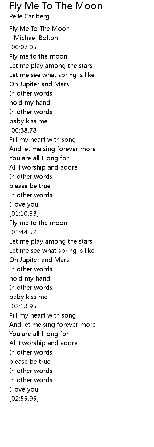 Fly Me To The Moon Lyrics Follow Lyrics