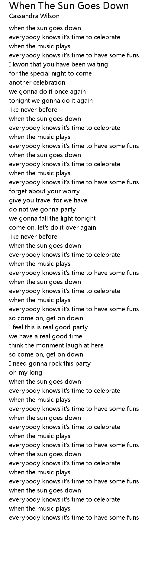 CapCut_when the sun goes down lyrics