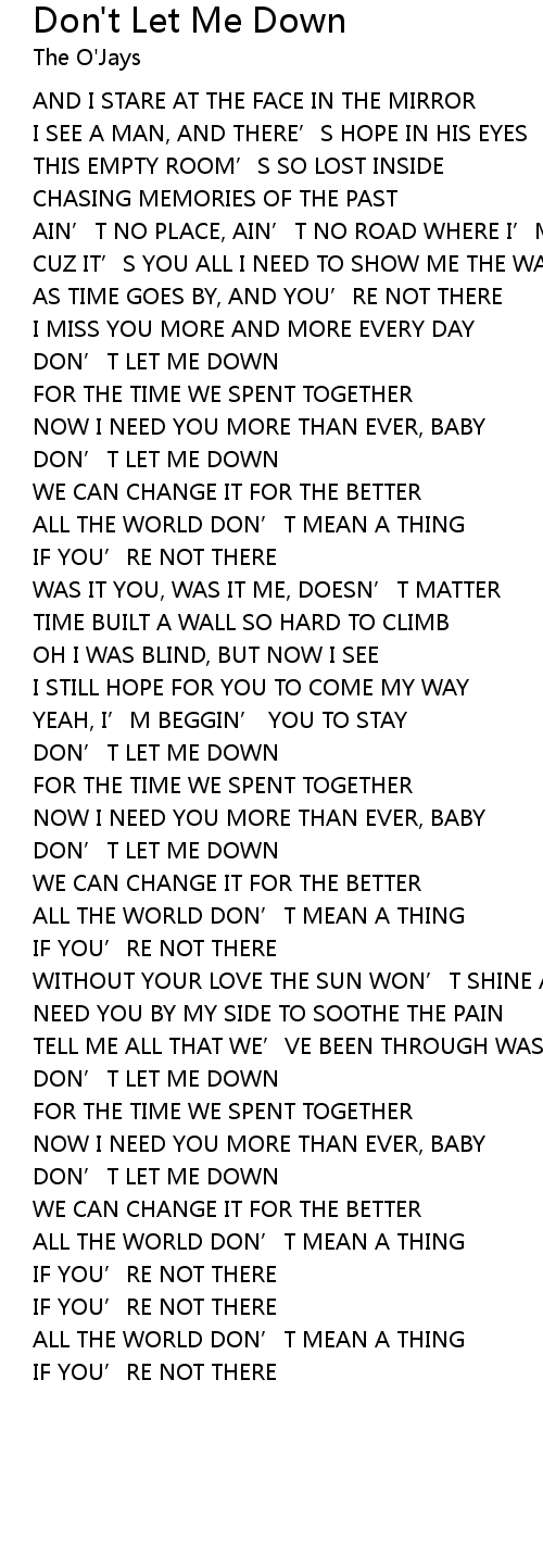 Don T Let Me Down Don T Let Me Down Nasi