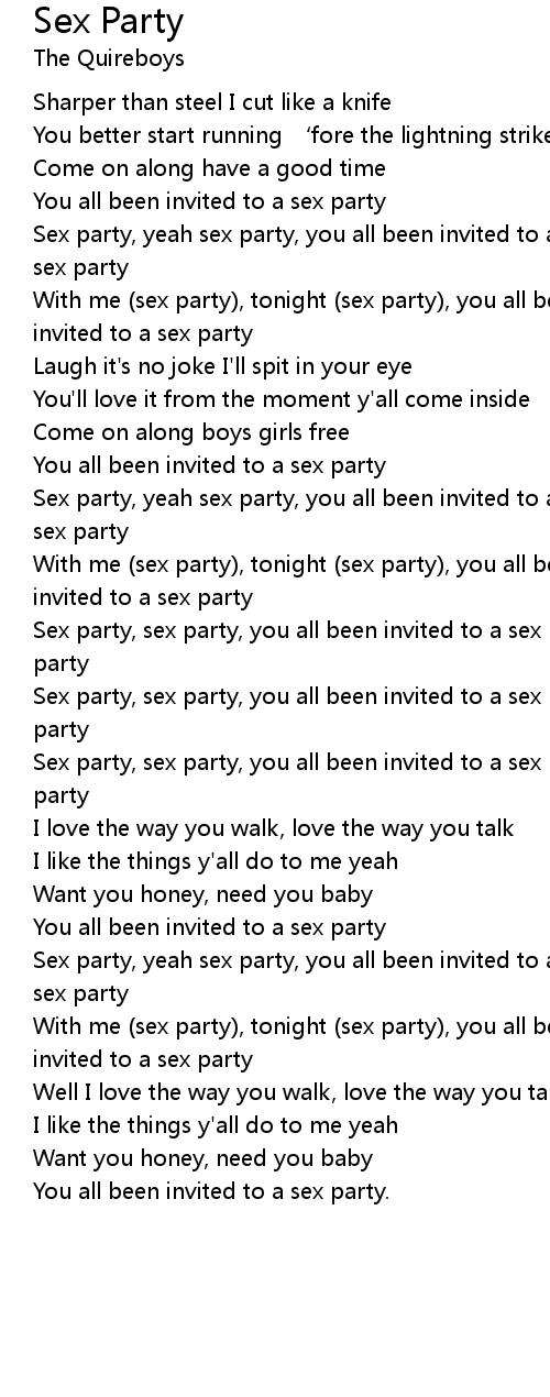 Sex Party Lyrics Follow Lyrics
